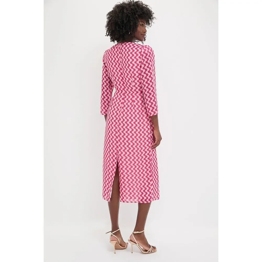 HYACINTH HOUSE Pink Geo Stripe Cut-Out Cosmina Dress Size M NWT - Picture 2 of 7